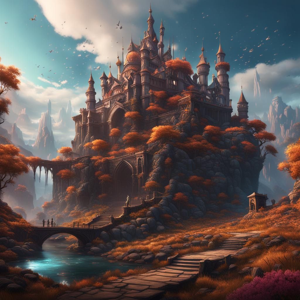 Fantastical Matte Painting with Deep Color