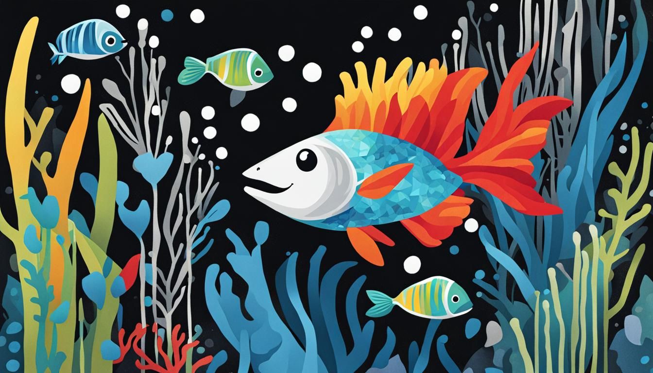 Typography Art: Letter I in Kelp Forest