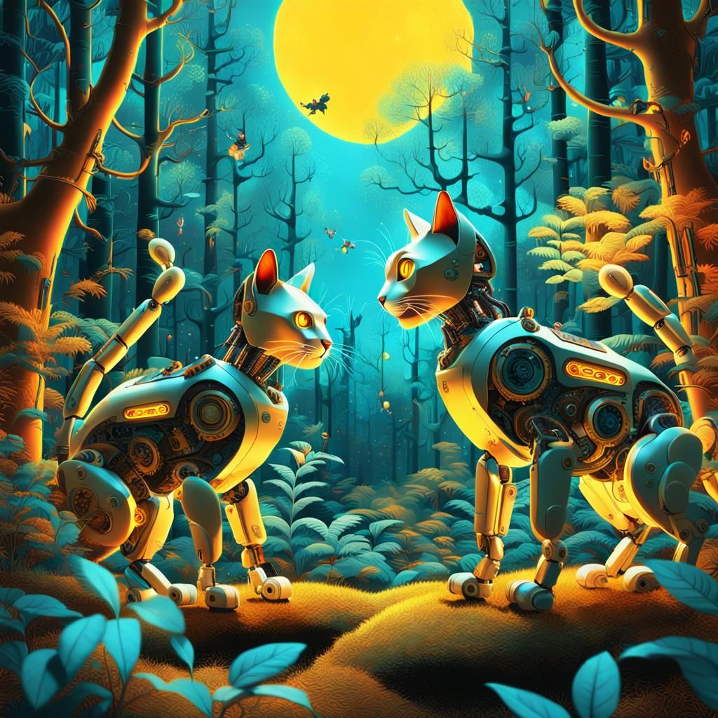 Cybernetic Whispers in a Surrealist Forest