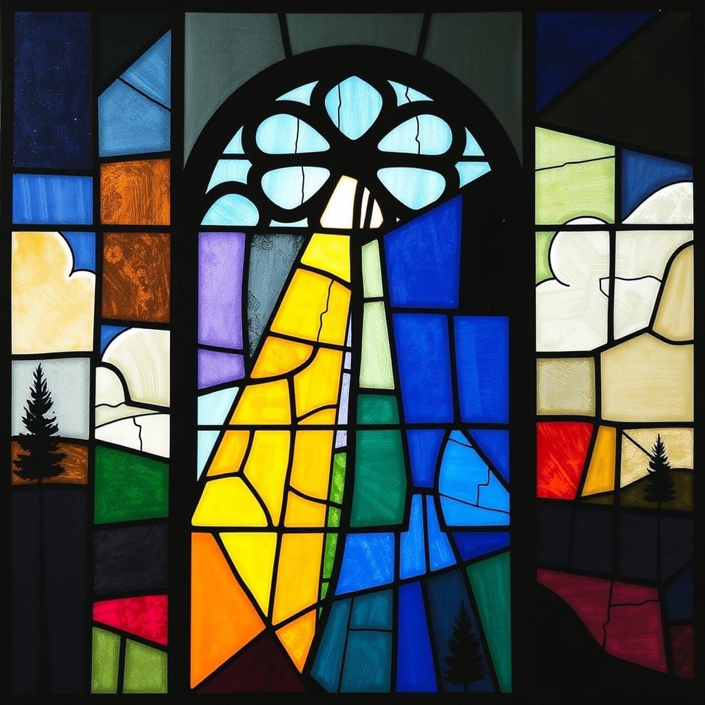 Shattered Cathedral Window in Bauhaus Style