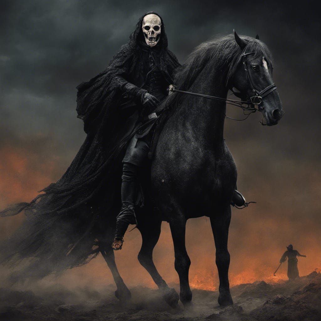 Headless Horseman with Severed Head: Dark Academia Style