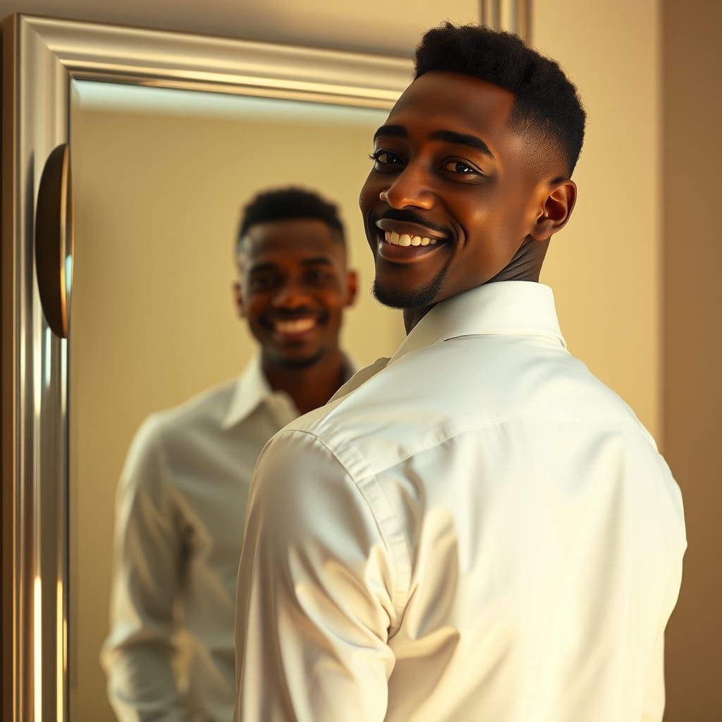 Confident Reflection in a High-End Fashion Setting