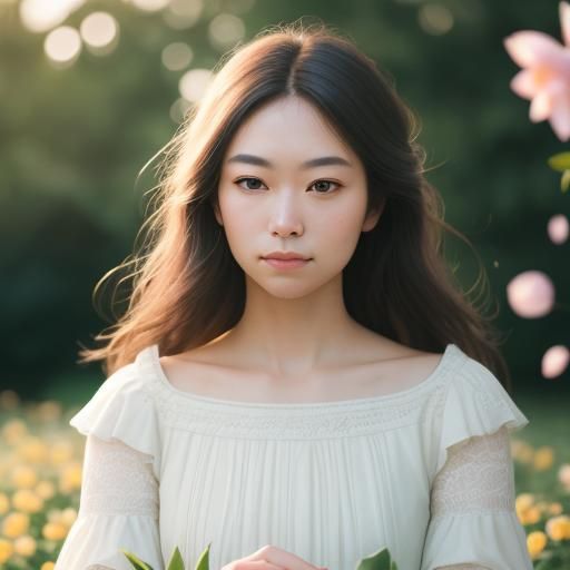 Thoughtful Portrait in Garden Setting