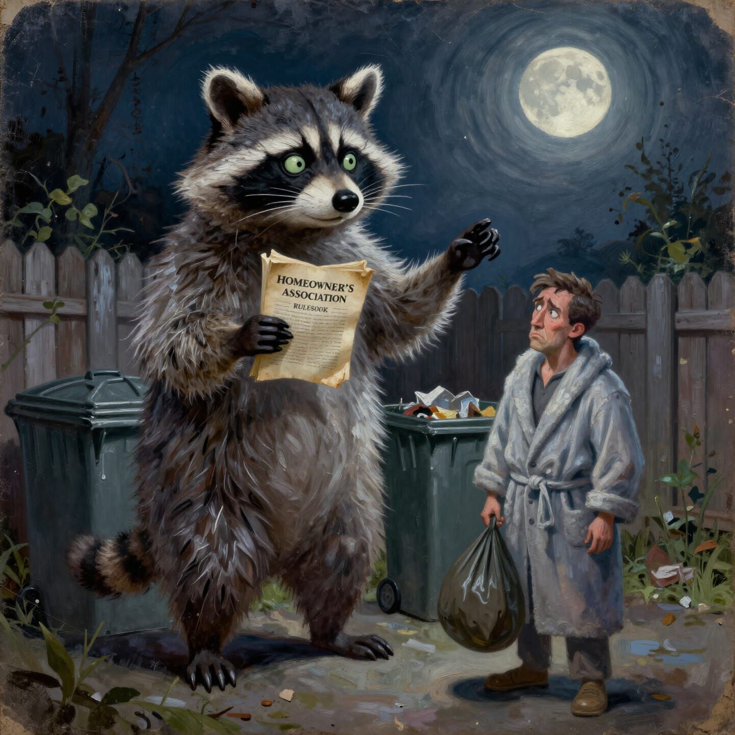 Raccoon Lectures Homeowner on HOA Rules