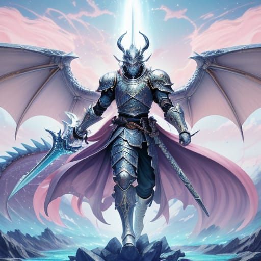 Epic Anime Dragon Battle in Vibrant Pastel Colors