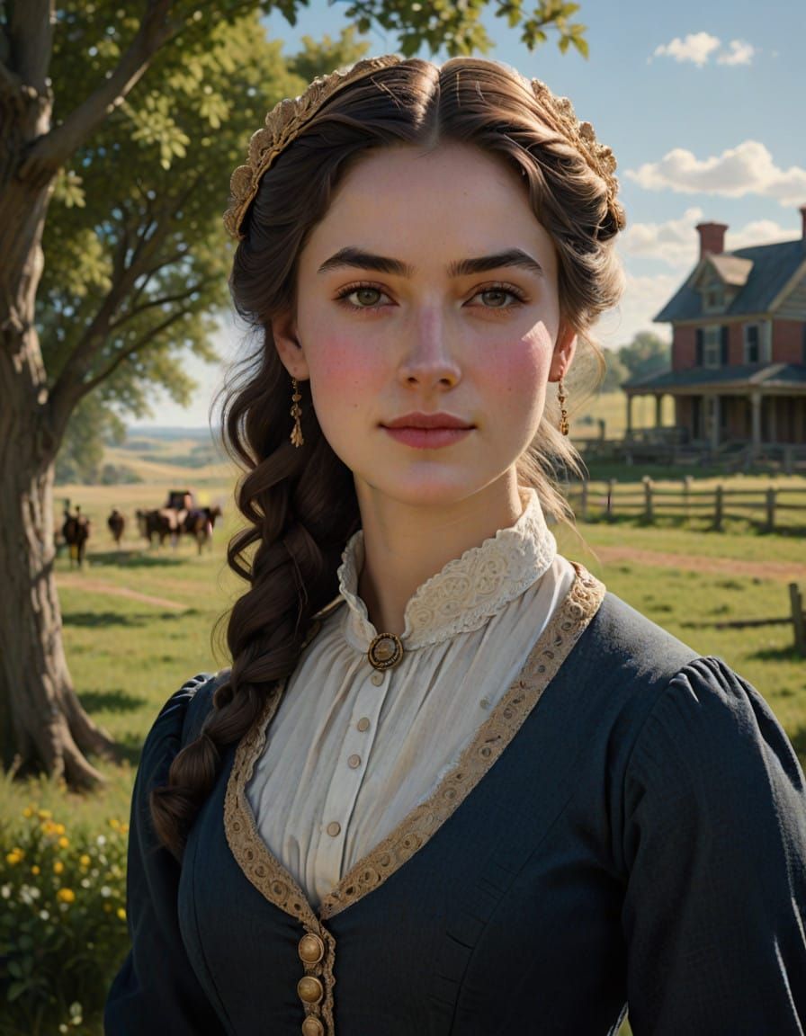 Victorian Lady in 1855 American Style Attire