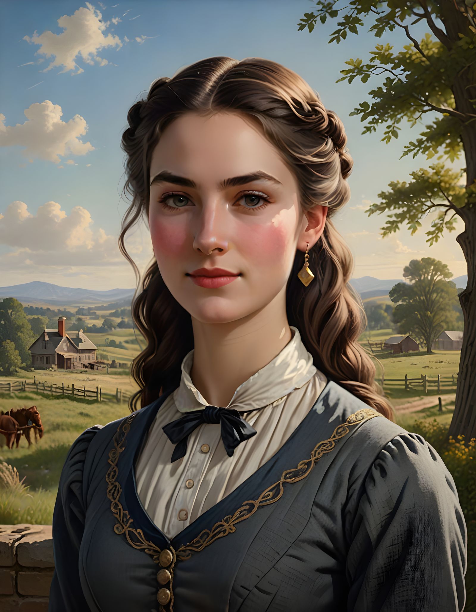 Victorian Lady in American Style Attire, 1855