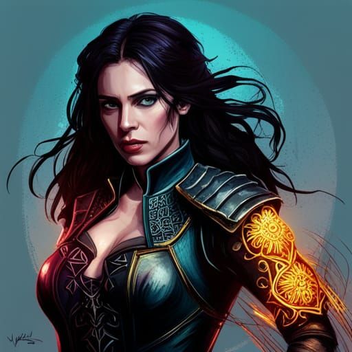 Yennefer of Vengerberg in Luminous Battlefield Art