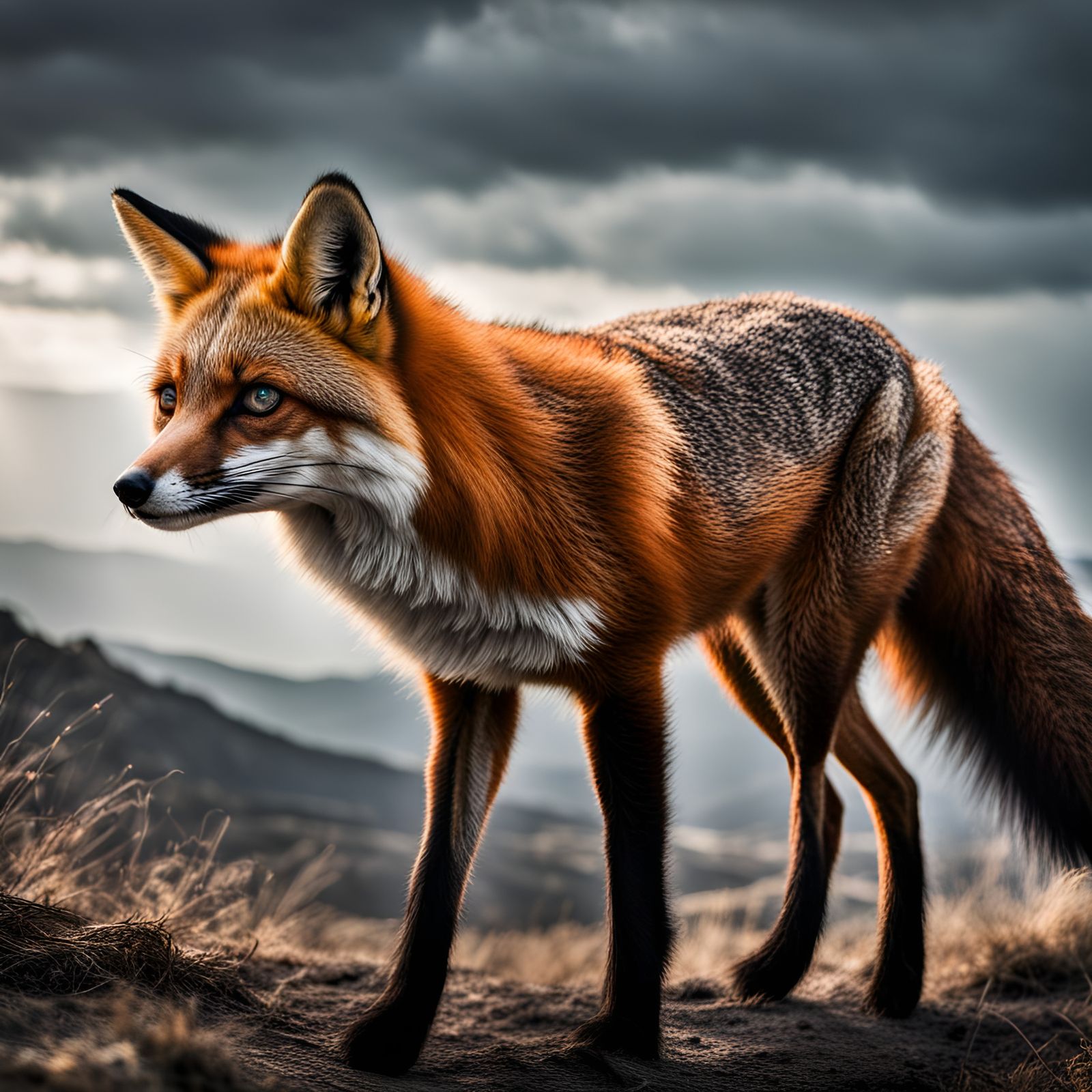 Hyperrealistic Fox Portrait with Intricate Details