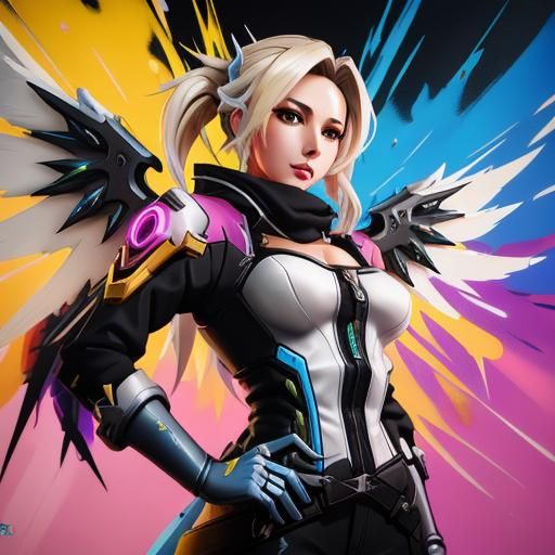 Mercy Overwatch: Graffiti Art Dragon Splash