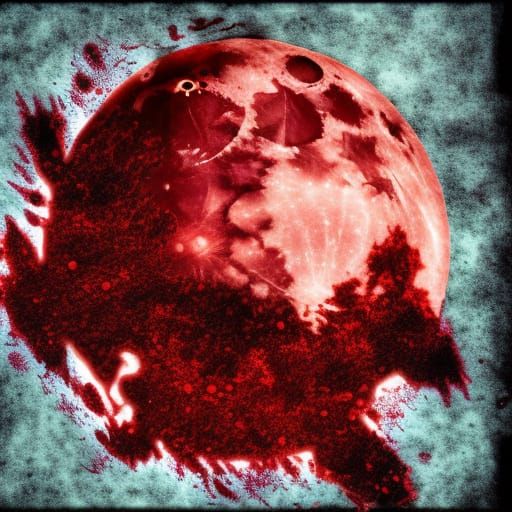 Dramatic Blood Moon in the Night Sky