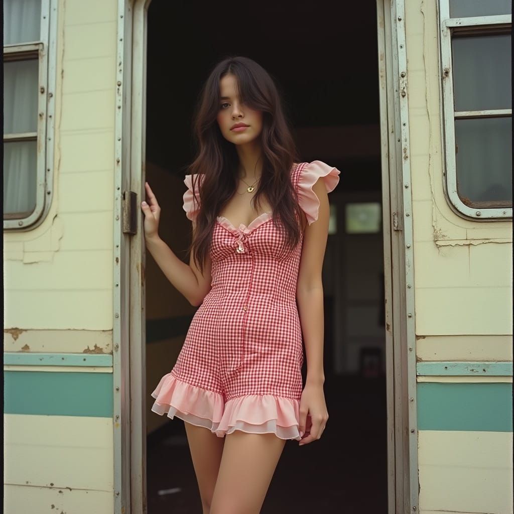 Vintage Trailer Trash Goddess in Cinematic Bloom