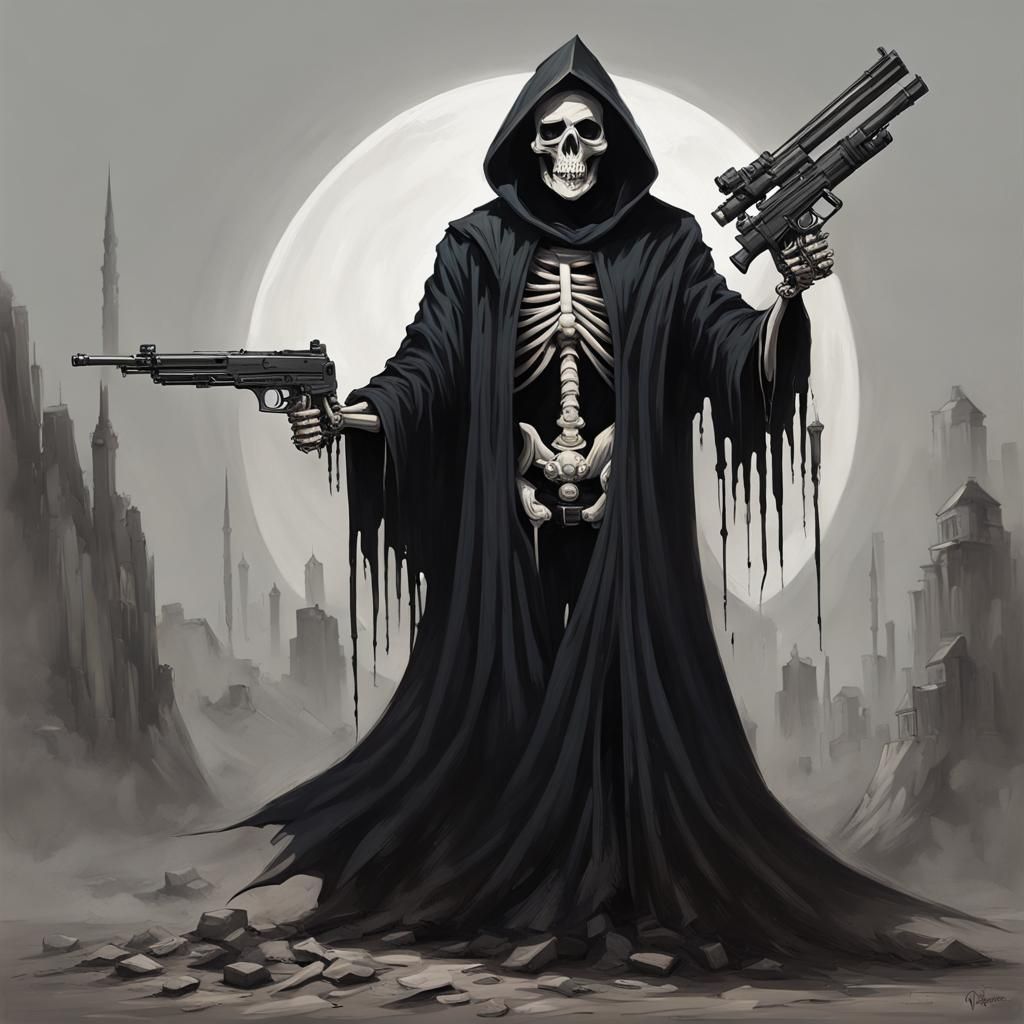 Grim Reaper with Machine Guns, Sinister Style