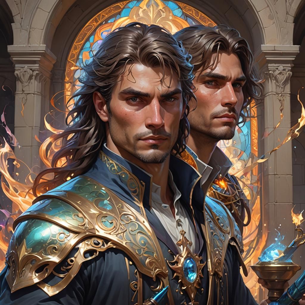 Young Wizard Casting Spells, Digital Art