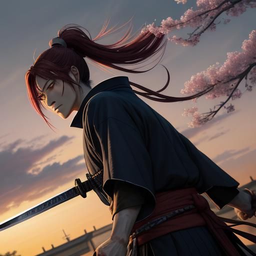 Rurouni Kenshin in Cherry Blossom Garden