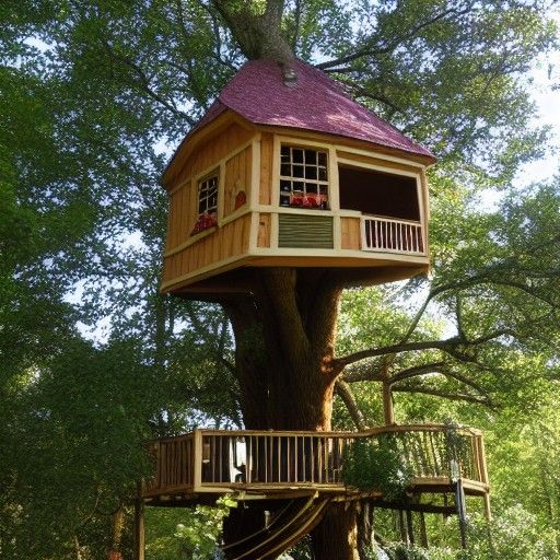 Enchanted Treehouse in a Magical Forest