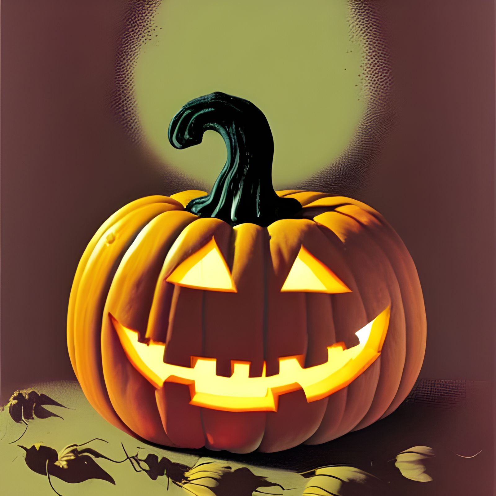 Jack-O'-Lantern Illustration in Whimsical Style