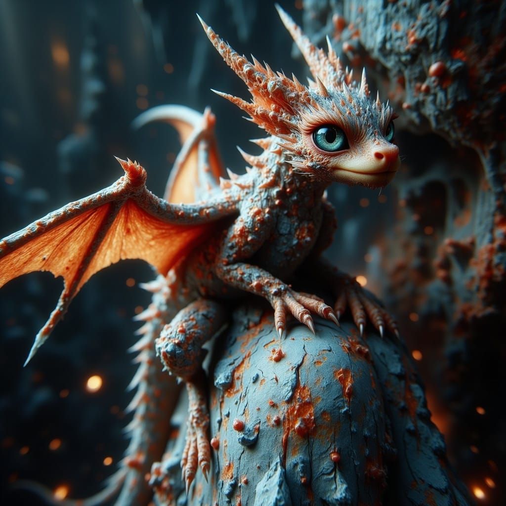 Liquid Dragon on Shoulder, Psychedelic Ink Splatter Art