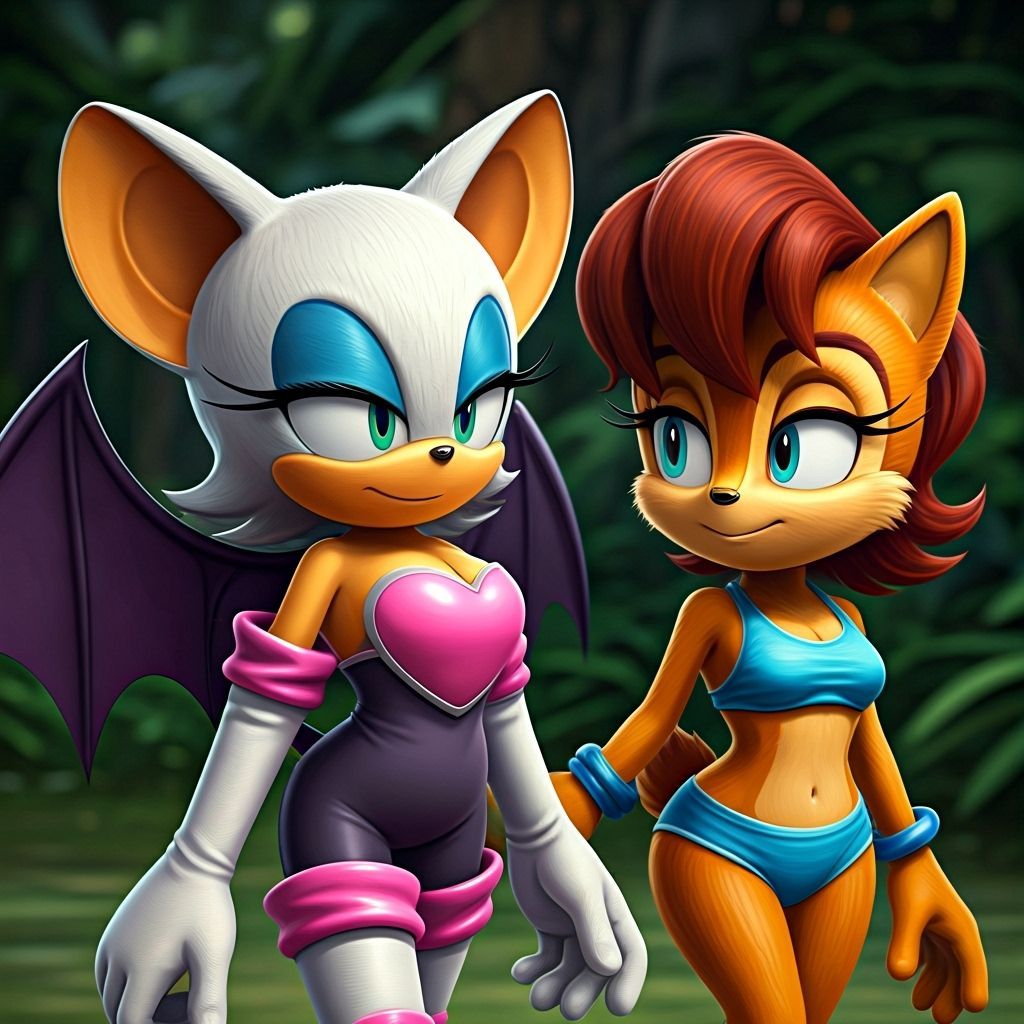 Rouge and Sally: Detailed Matte Painting in Lush Setting