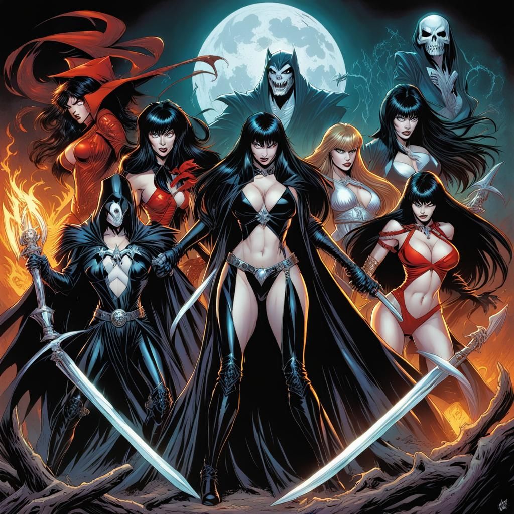 elvira vs lady death vs witchblade vs vampirella