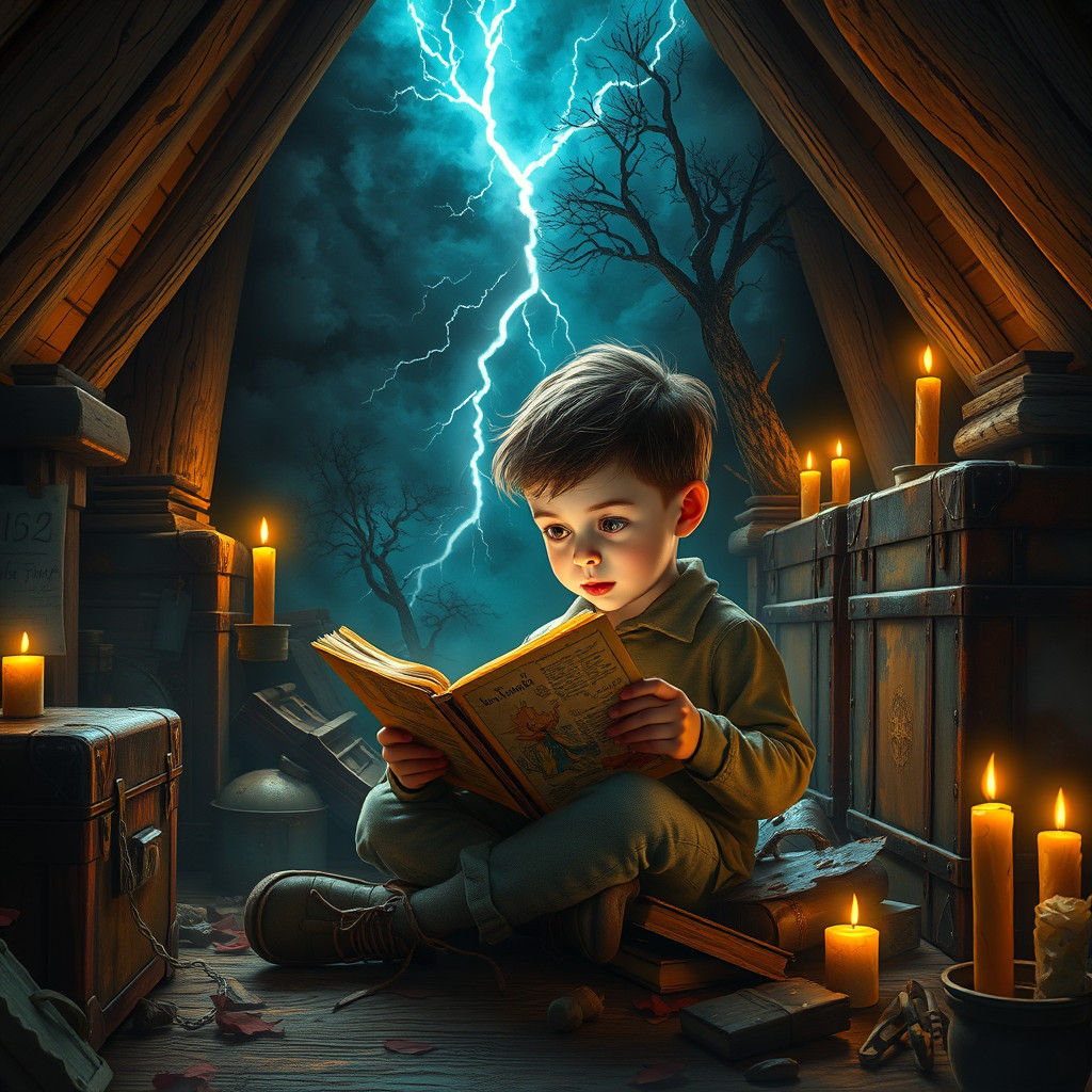 Boy's Book Creates Stormy Night: Matte Painting