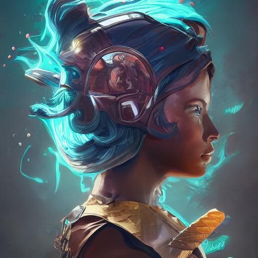 Hyperdetailed Ice Cream Portrait in Digital Art Style