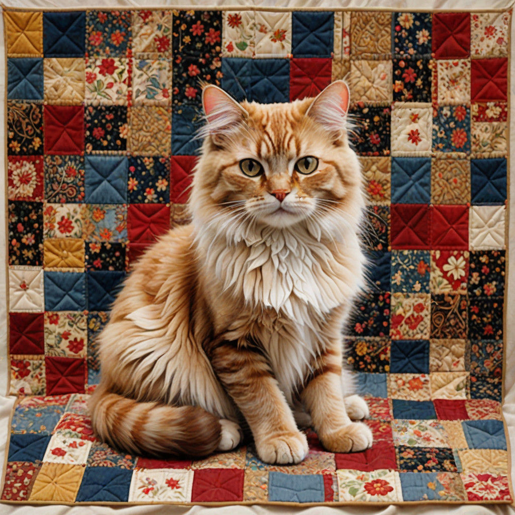 Surreal Feline Amidst Whimsical Textiles