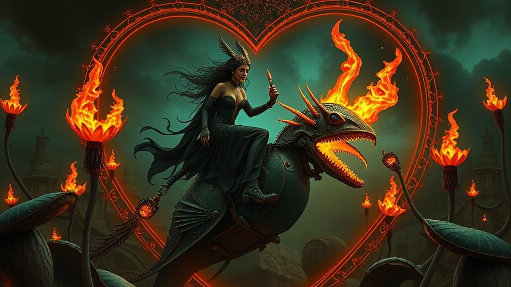 Gothic Rock Goddess on Mechanical Flytrap