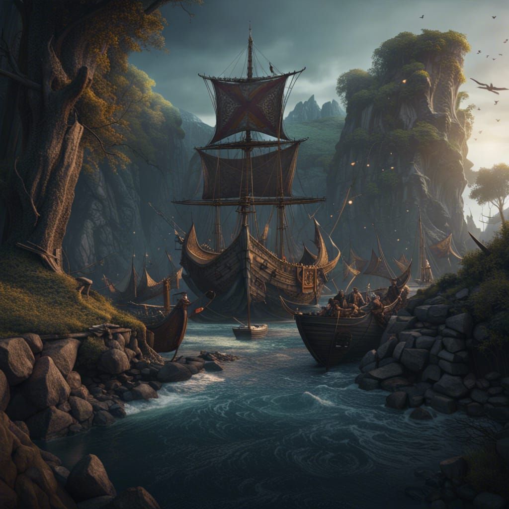 Ubbe the Viking: Detailed Matte Painting in 8K