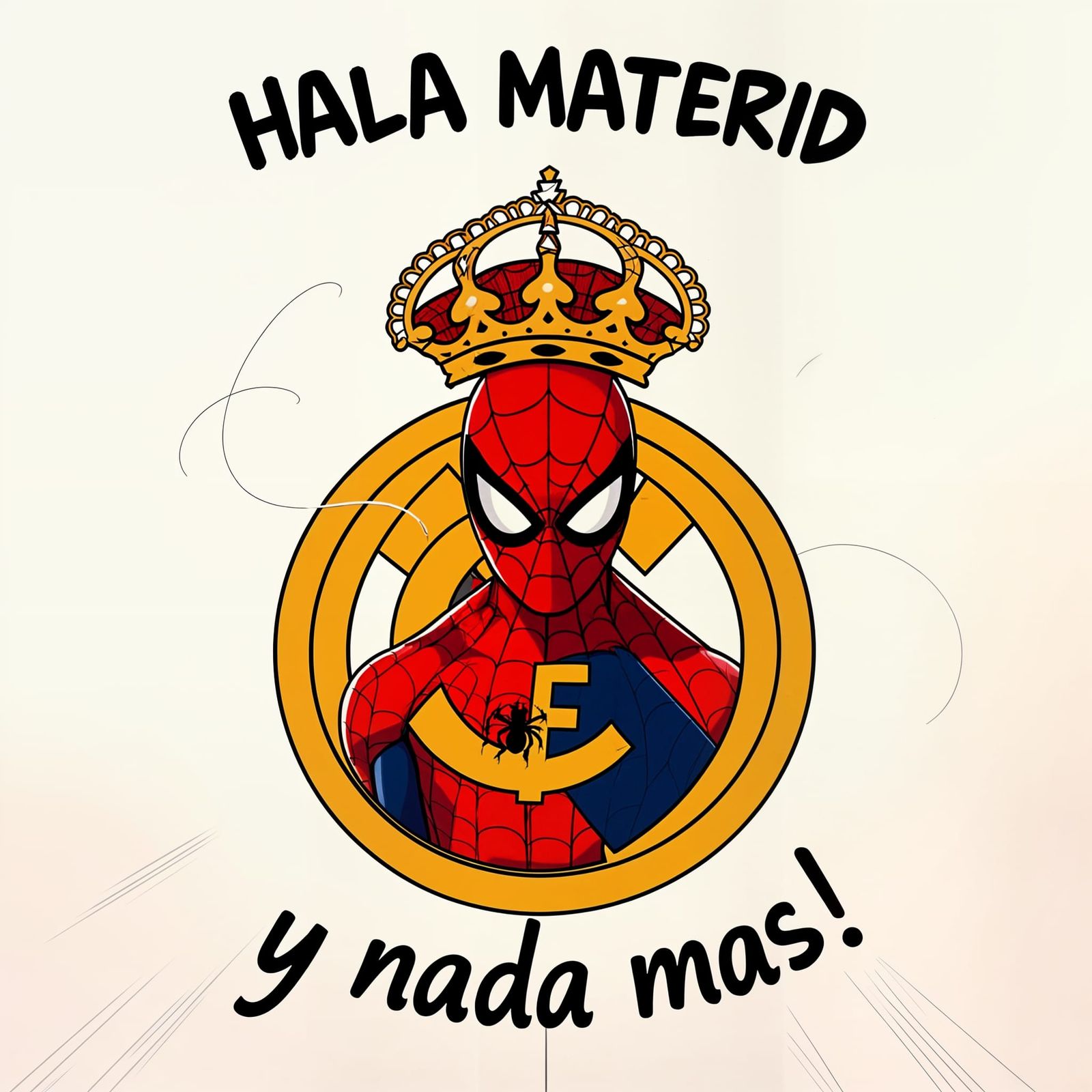 Spectacular Union of Real Madrid Logo and Spiderman in Vibra...