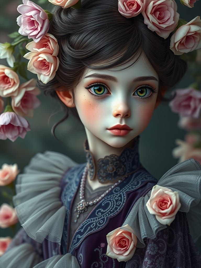 Ethereal Goddess in Velvet Reverie