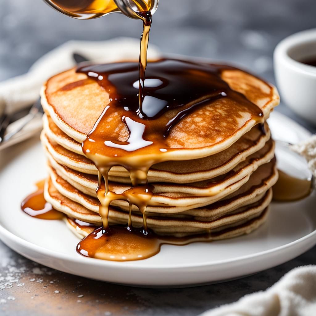 Pancake Stack with Dripping Syrup
