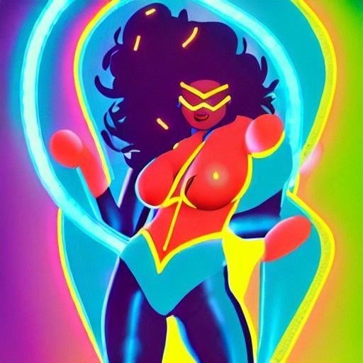 Electric Superheroine Concert Poster in Psychedelic Style