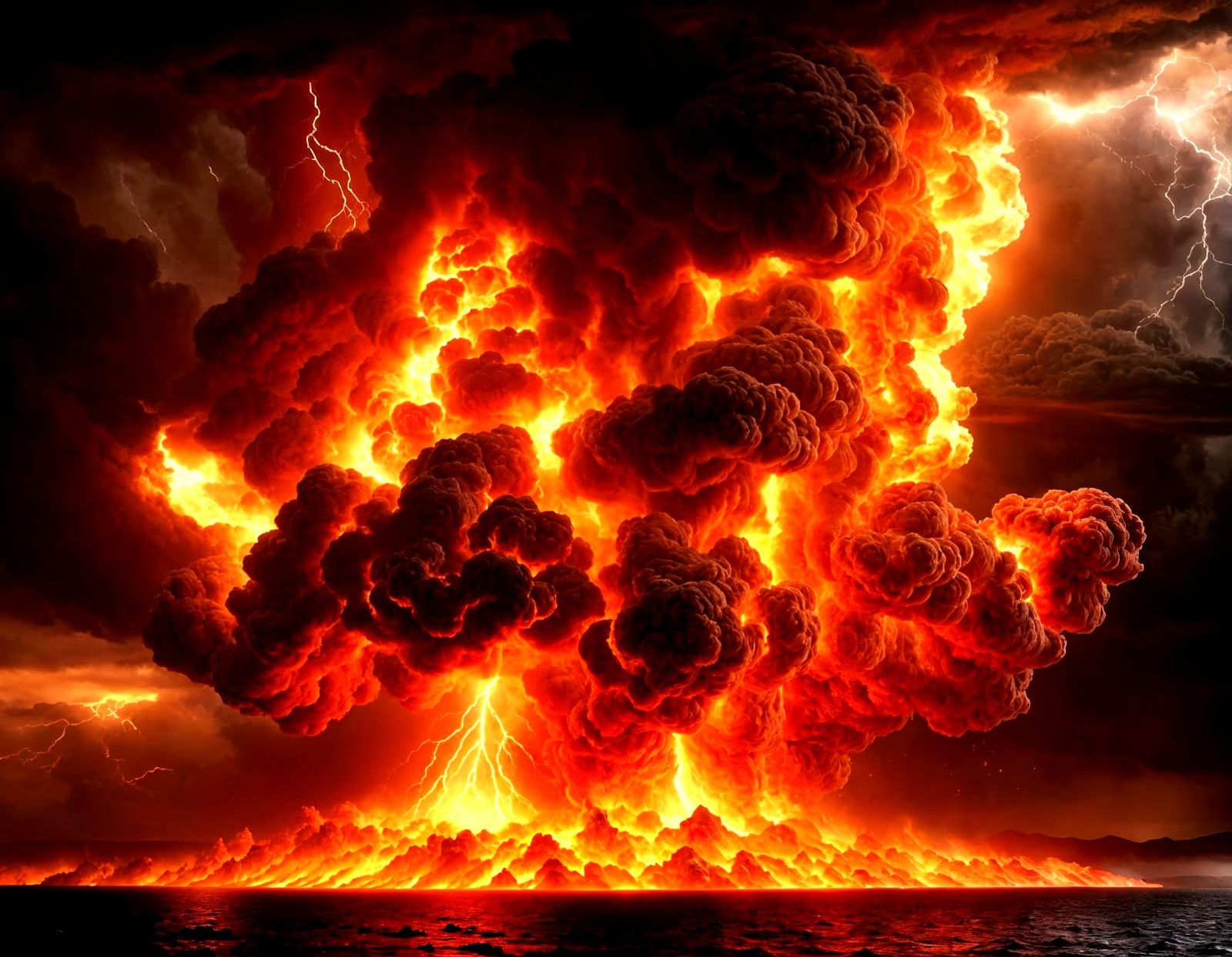 Hellish Firestorm of Flames and Lightning