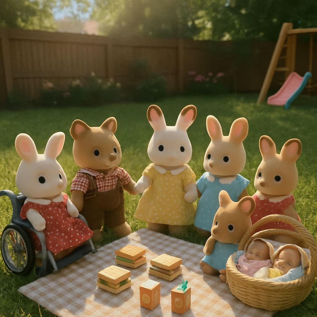 Inclusive Sylvanian Families Picnic in Natural Light