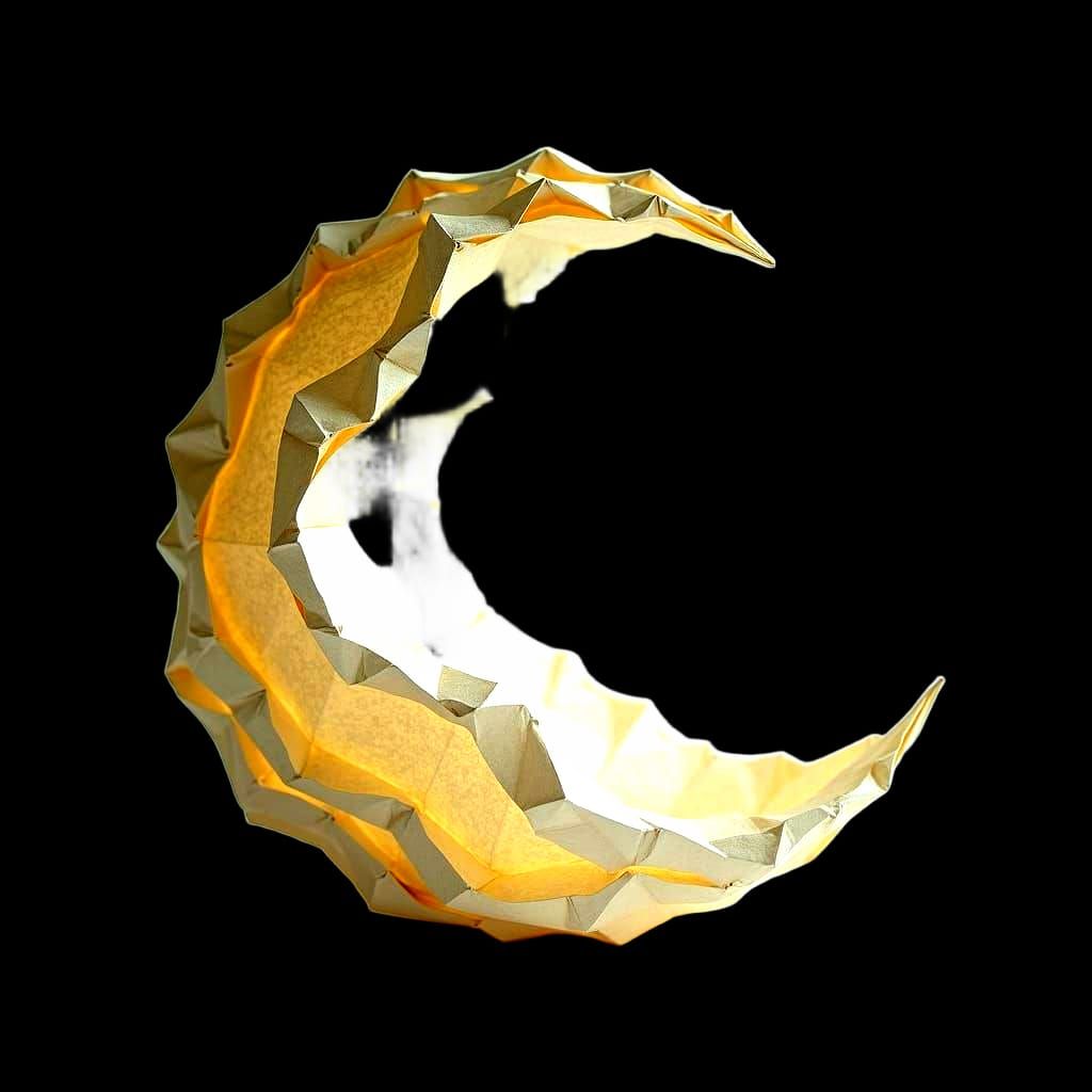Origami Paper Moon in Soft Focus