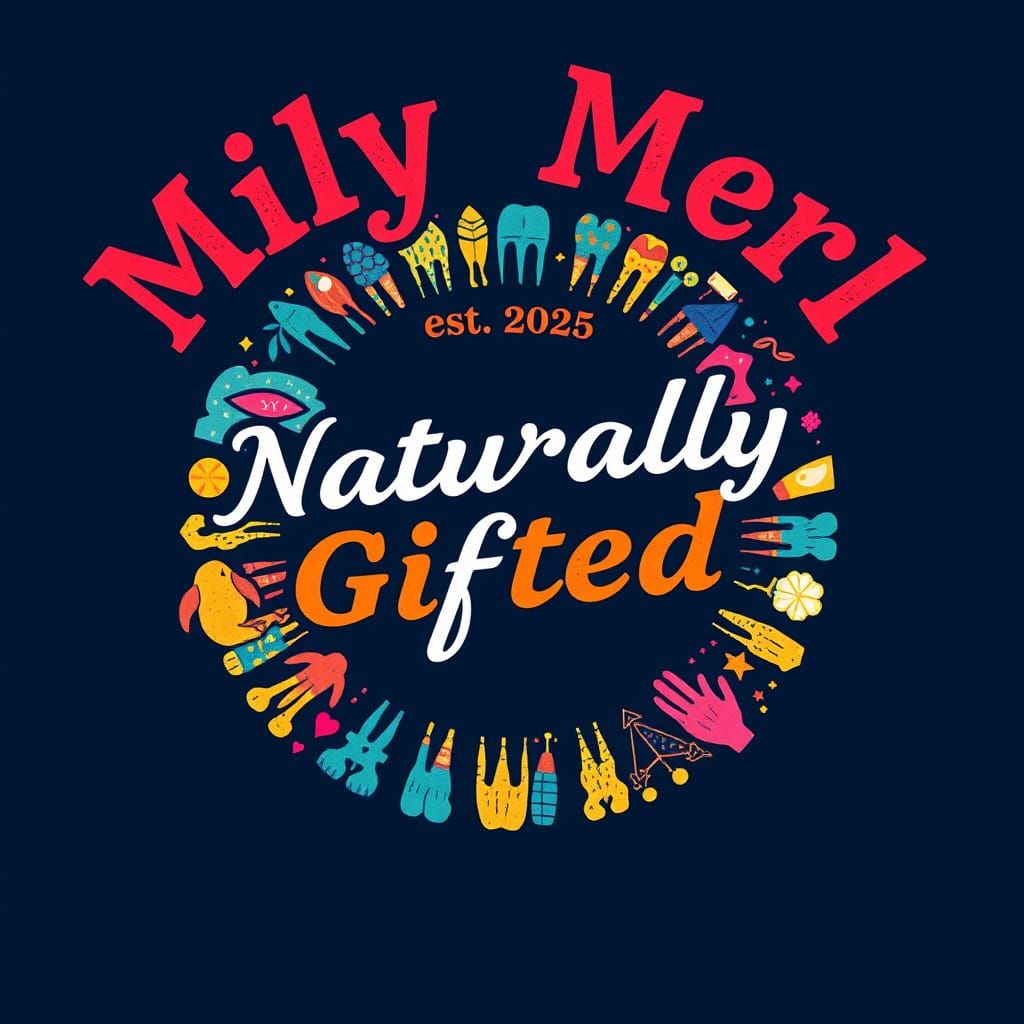 T-Shirt Design Featuring Mily Merl Logo in Vibrant Colors