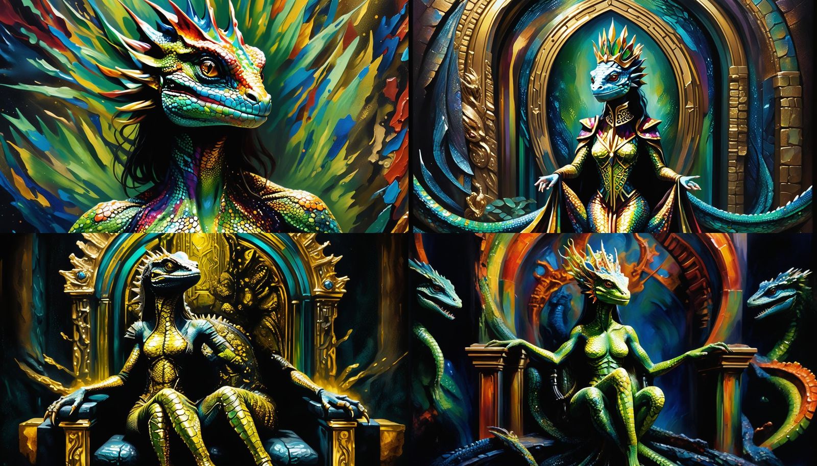 Lizard Queen Rules Parallel Realities: Hyperrealistic Acryli...