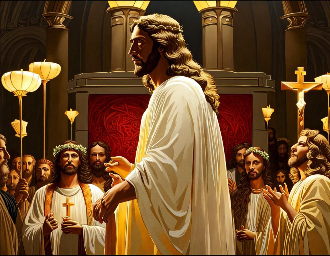 Hyperrealistic Portrait of Jesus Christ, Detailed Digital Ar...