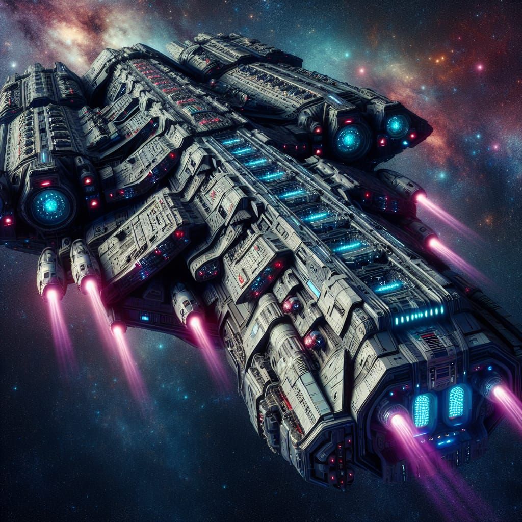 Menacing Spaceship Ready for Cosmic Combat