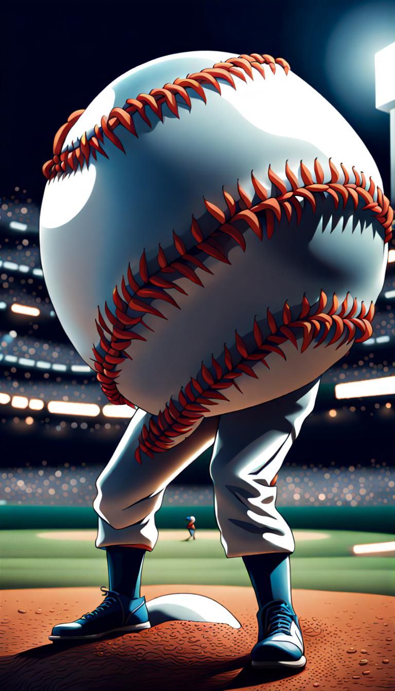 Hyperrealistic Baseball with Intergalactic Spaceship Player