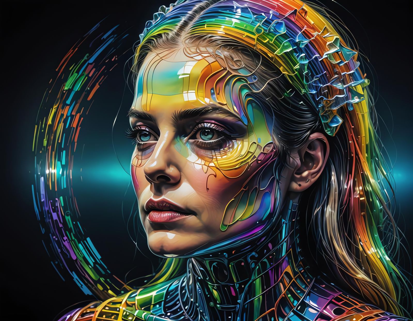 Double Exposure Portrait with Glass Rainbow