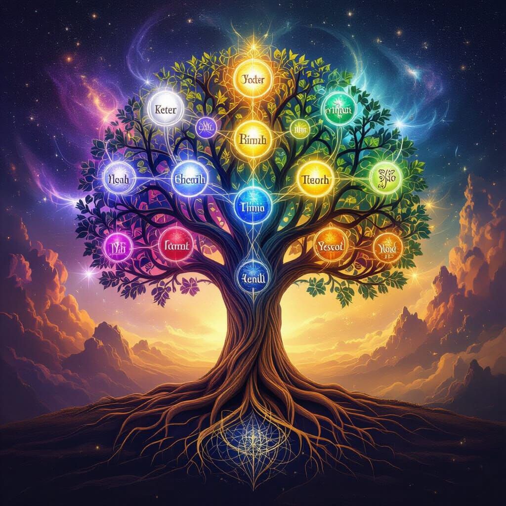 Kabbalistic Tree of Life in Cosmic Void