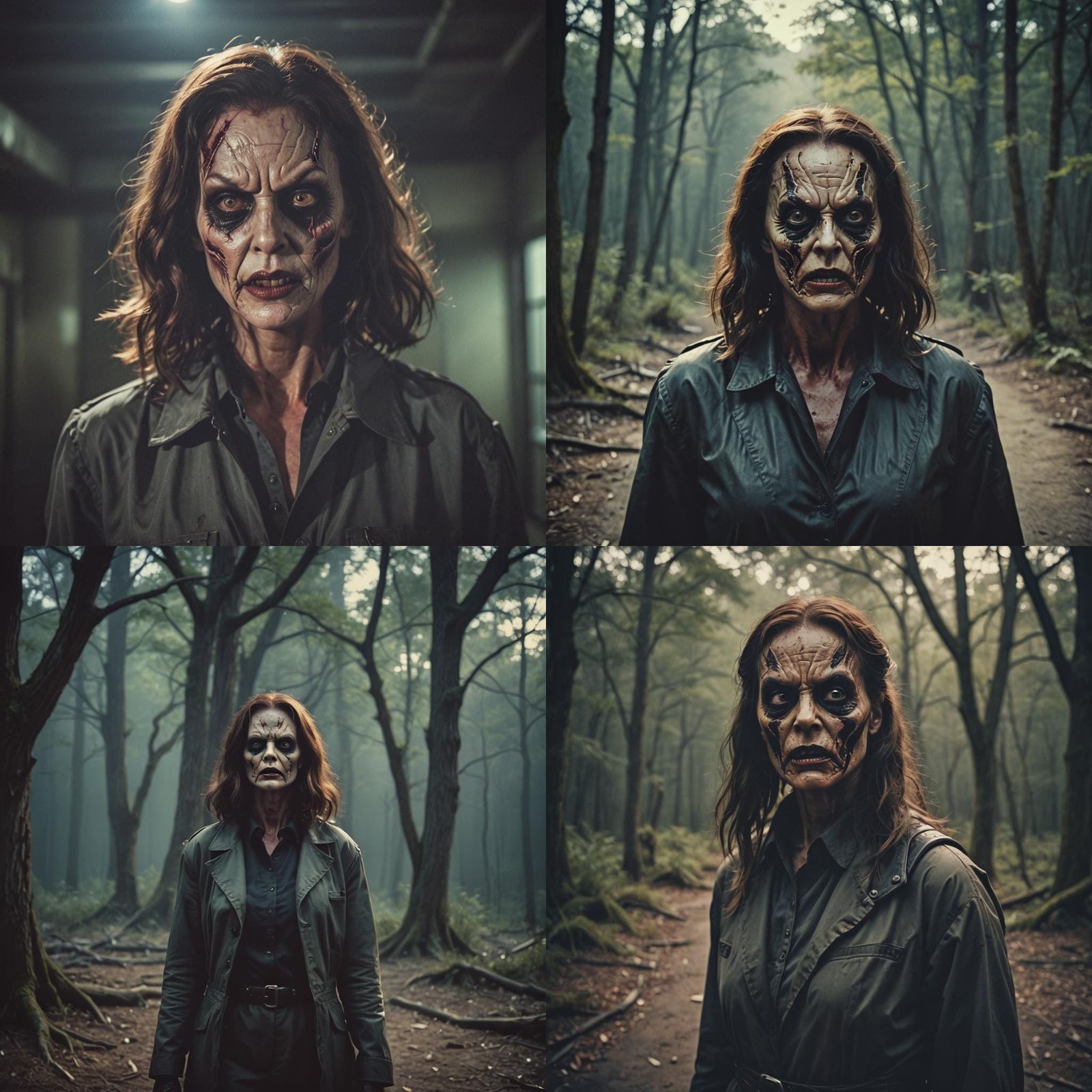 Scary Female Villain in Cinematic Horror Still