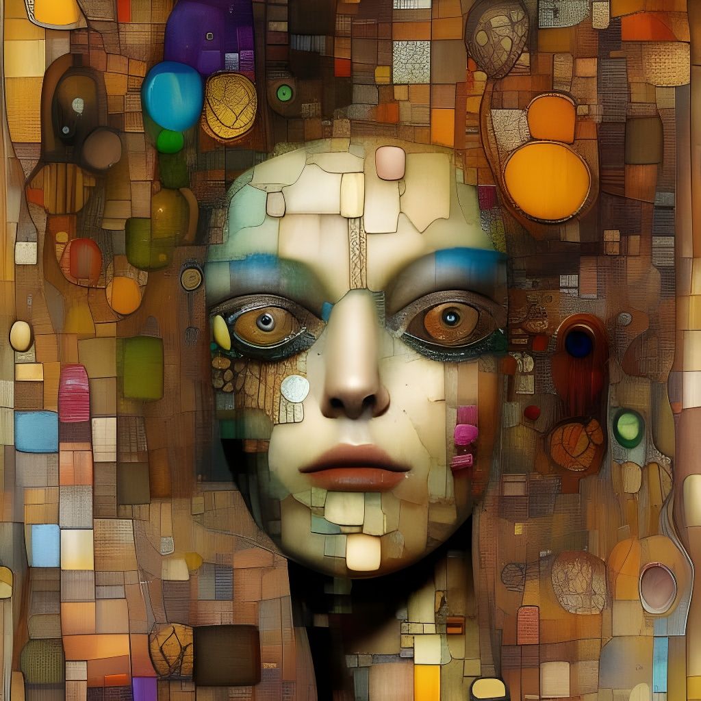 Surreal Woman: Alcohol Ink Painting in Maximalist Style