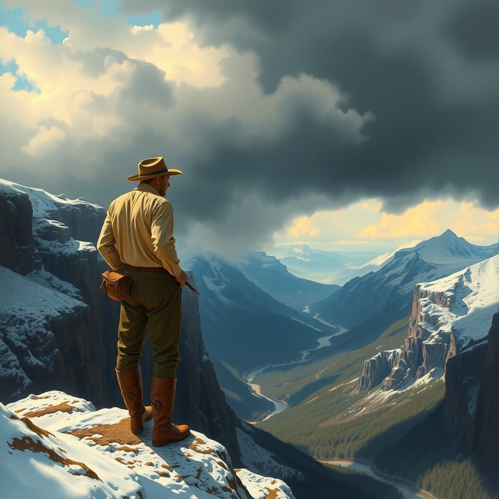 Standing at the edge of a cliff