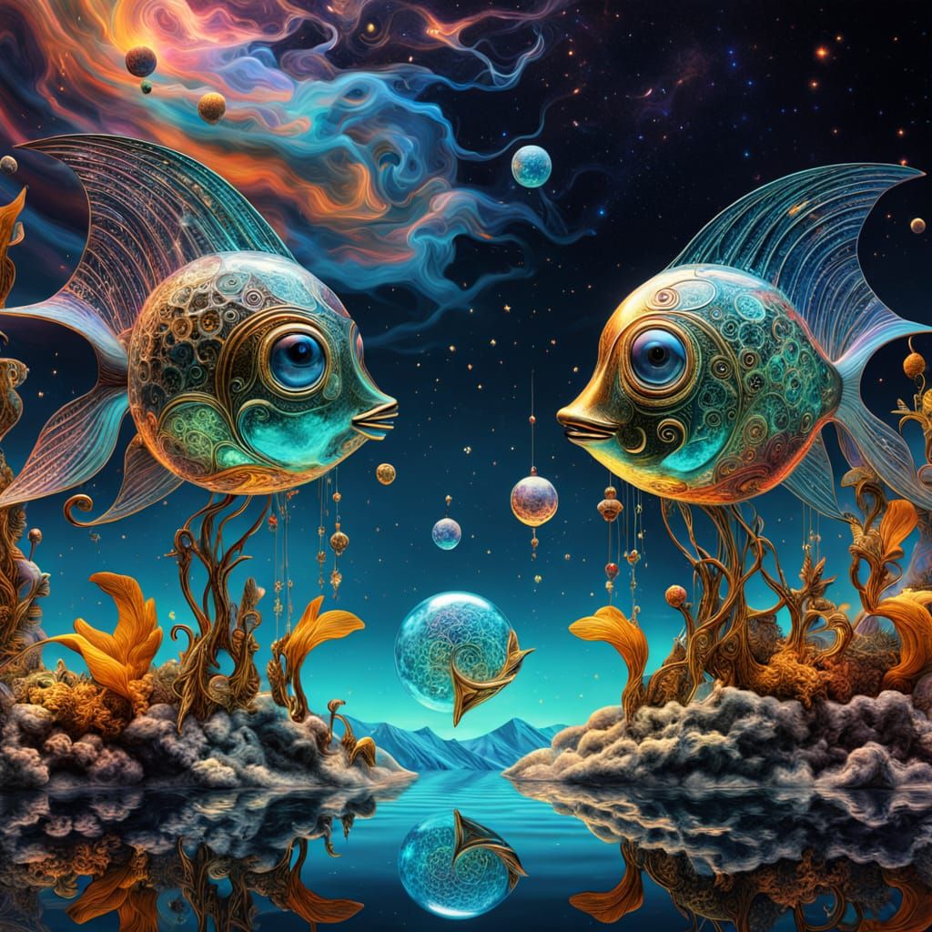 Surreal Zodiac Sculpture in Vibrant Bio Art Style