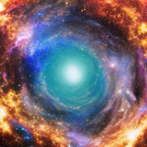 Sunshine Ocean Reflecting a Galaxy