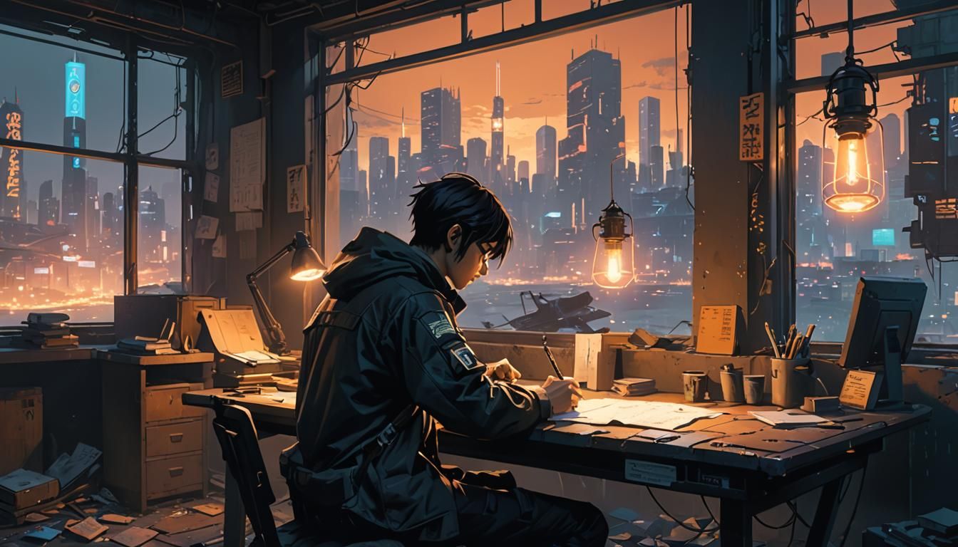 Cyberpunk History Teacher in Nuclear Wasteland