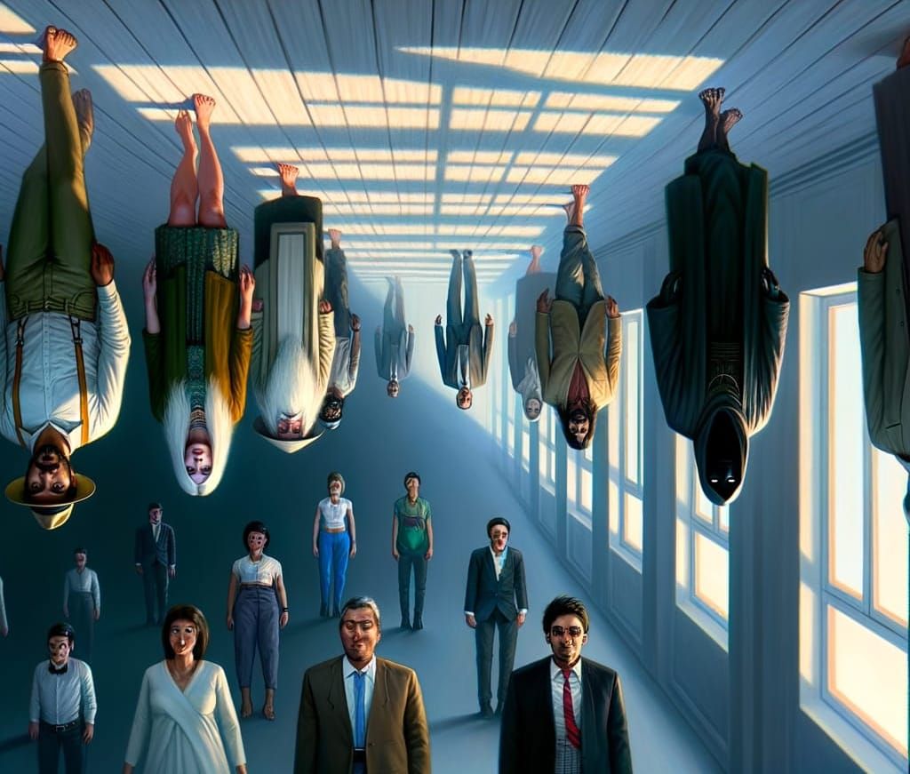 Surreal Dreamscape: Gravity-Defying Observers in Hyperrealis...